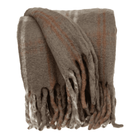 Parkland Collection Madras Transitional Brown 52" x 67" Woven Handloom Throw