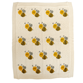 Parkland Collection Honeybee Transitional Beige Kinitted 32" X 40"  Baby Blanket