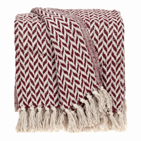 Parkland Collection Sara Transitional Burgundy 52" x 67" WOVEN HANDLOOM Throw