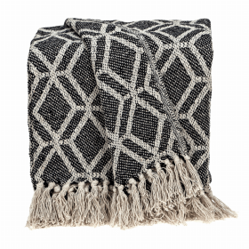 Parkland Collection Kat Casual Gray 52" x 67" WOVEN HANDLOOM Throw