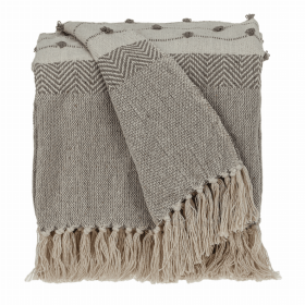 Parkland Collection Ishan Eclectic Beige 52" x 67" WOVEN HANDLOOM Throw