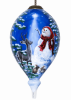 Heaven And Nature Sing Snowman Hand Painted Glass Ornament