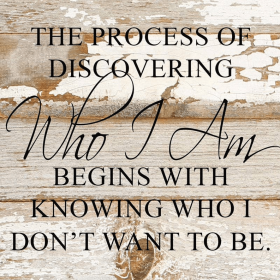 The process of discovering who I am begi... Wall Sign