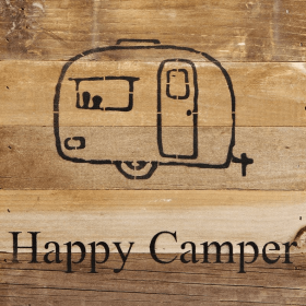 Happy Camper (vintage camper image)... Wall Sign