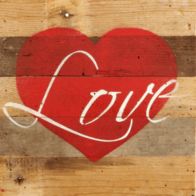 Love (with heart graphic)... Wall Sign