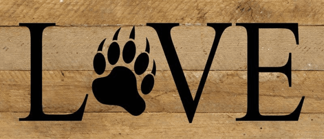 LOVE with Paw Print... Wall Sign