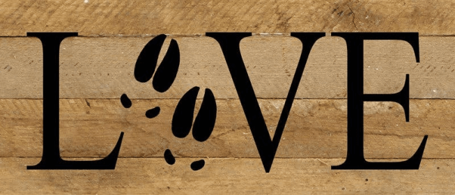 LOVE (deer/elk tracks)... Wall Sign
