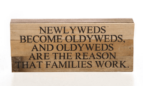 Newlyweds become , and oldy... Wall Sign