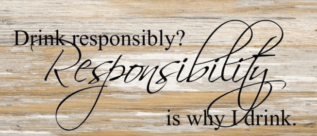 Drink responsibly- Responsibility...  Wall Sign
