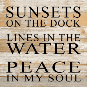 Sunsets on the dock, lines in the w... Wall Sign