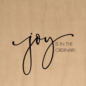 Joy is in the ordinary