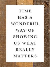 Time has a wonderful way of showing us w... Wall Sign