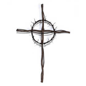 Wall Cross Crown Of Thorns Metal Wire