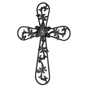 Wall Cross With Vines Metal 23h