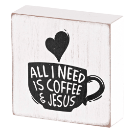 Tabletop Plaque Coffee & Jesus