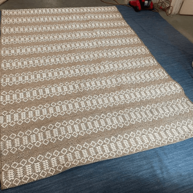 7x10 Feet Brown Beige Tribal Boho Outdoor Area Rug