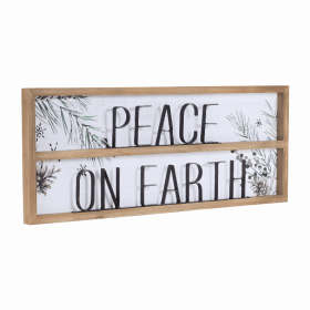 Peace on Earth Sign (Set of 2) 23.5"L x 9.25"H Wood/MDF