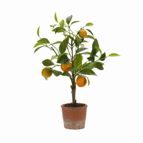 Potted Orange Tree 21.5"H Polyester