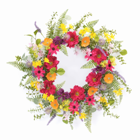 Mixed Floral Wreath 23"D Polyester/Plastic