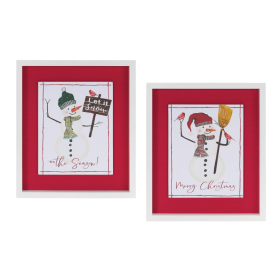Framed Snowman Sentiment Wall Art