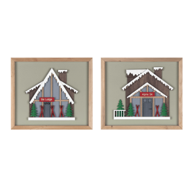 Framed Ski Lodge Wall Art