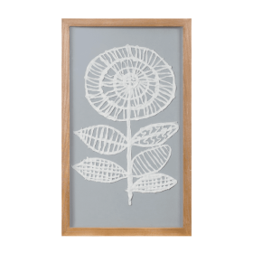 Framed Paper Mache Flower Wall Art