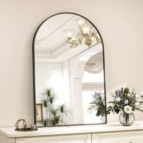 24"x36" Arched Bathroom Mirror Wall Mounted Vanity Mirror, Black