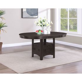Illkirch Espresso Oval Extension Leaf Dining Table