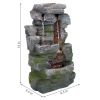 Indoor Home Office Resin Towering Cave Waterfall Table Fountain with LED Lights - 14 Inch