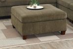 Contemporary 1pc OTTOMAN Tan Color Chenille Fabric Modular Corner wedge Sofa Living Room Furniture