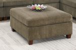 Contemporary 1pc OTTOMAN Tan Color Chenille Fabric Modular Corner wedge Sofa Living Room Furniture