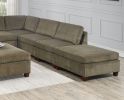 Contemporary 1pc OTTOMAN Tan Color Chenille Fabric Modular Corner wedge Sofa Living Room Furniture