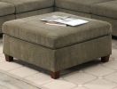 Contemporary 1pc OTTOMAN Tan Color Chenille Fabric Modular Corner wedge Sofa Living Room Furniture
