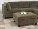 Contemporary 1pc OTTOMAN Tan Color Chenille Fabric Modular Corner wedge Sofa Living Room Furniture