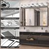 LED Modern Chrome Makeup Light, 7-Lights Acrylic Chrome Makeup Mirror Light